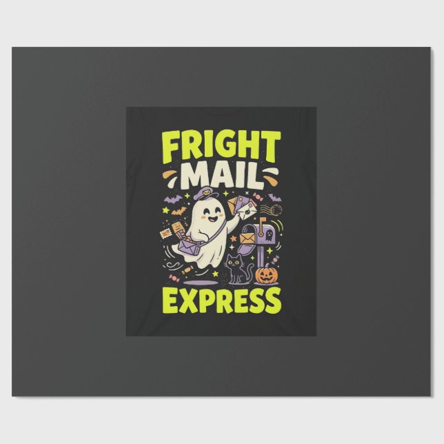 Halloween Skräck Mail Express Presentpapper (Platt)