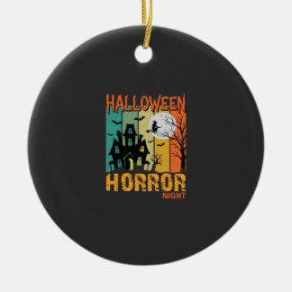 Halloween Skräck Natt Spökhus Vektor_1 Julgransprydnad Keramik