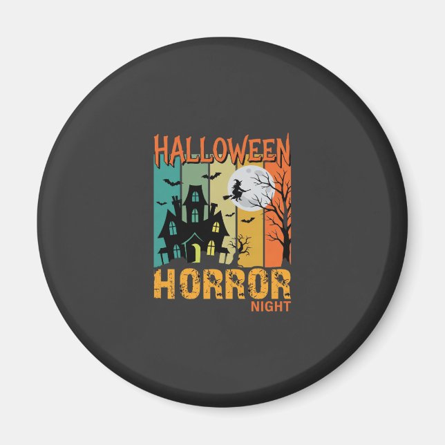 Halloween Skräck Natt Spökhus Vektor_1 Magnet (Framsidan)