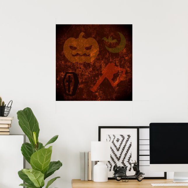 Halloween-skräck på kuslig bakgrund poster (Hemmakontoret)