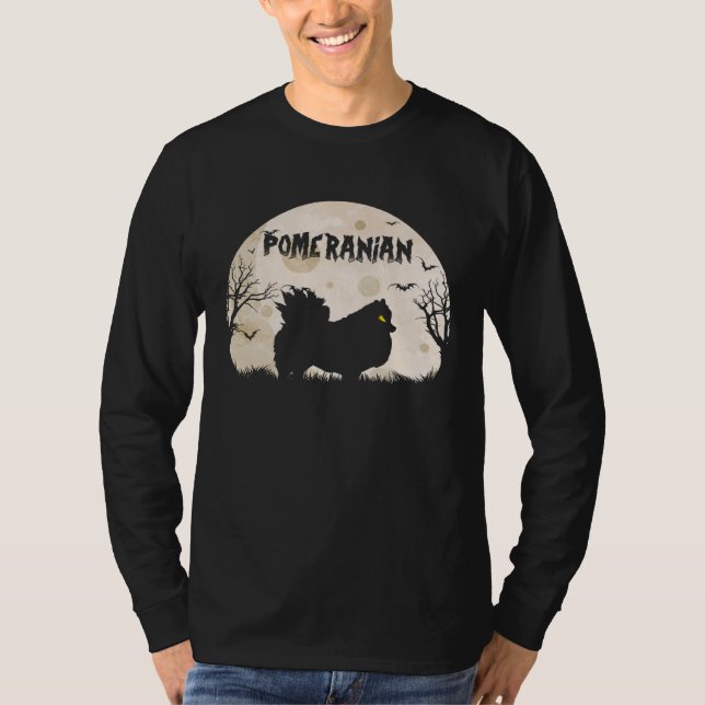Halloween Skräck Pomeranian T Shirt (Framsida)