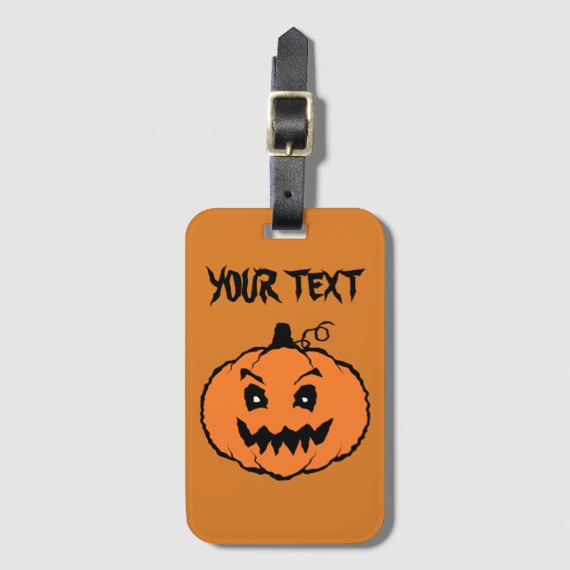 Halloween Skräck Pumpa  Bagagebricka (Framsida vertikal)