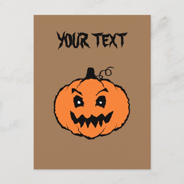 Halloween Skräck Pumpa Vykort (Framsida)