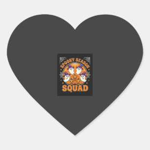 Halloween Skräck Säsong Squad Spöktomat Design Hjärtformat Klistermärke