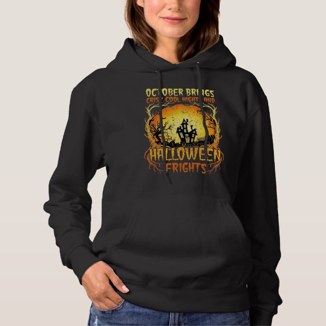 Halloween-skräck Spökhus Fullmåne Pumpa T Shirt (Framsida)