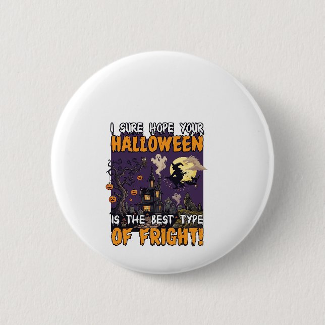 Halloween Skräck Spökhus Häxa Spöke_1 Knapp (Framsida)