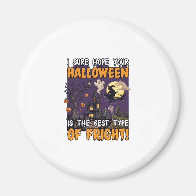 Halloween Skräck Spökhus Häxa Spöke_1 Magnet (Framsidan)