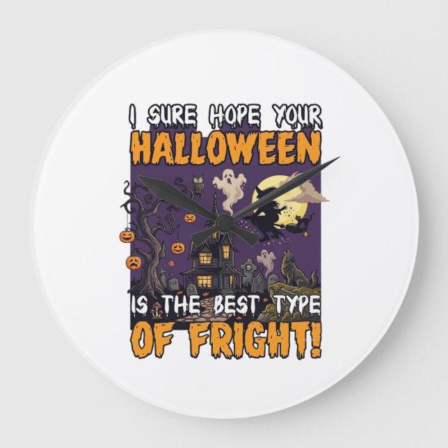 Halloween Skräck Spökhus Häxa Spöke_1 Stor Klocka (Framsida)