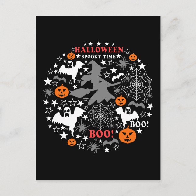 Halloween Skräck Tid Vykort (Framsida)