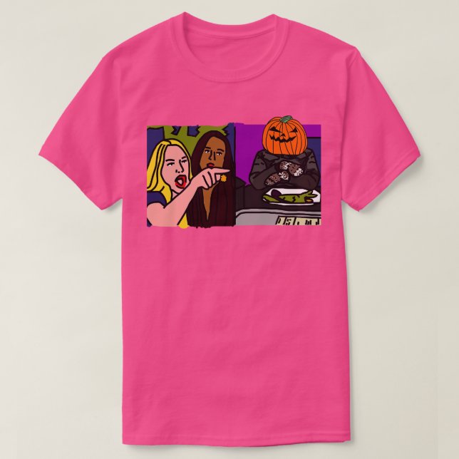Halloween-skräck Voman Yelling at Cat Memors with  T Shirt (Design framsida)