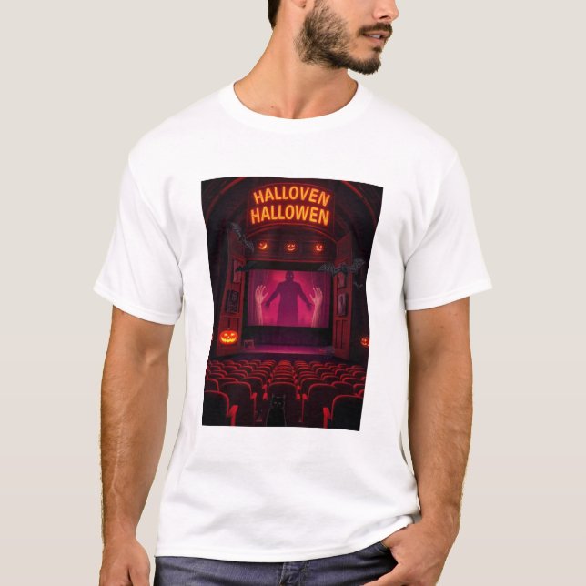 **Halloween-skräckbio** T Shirt (Framsida)