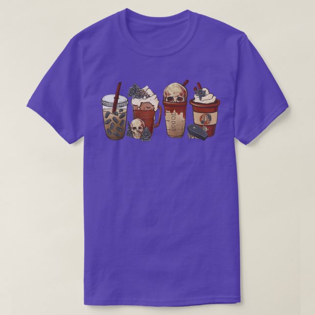 Halloween-skräckfall Fall Coffee Pumpkin Spice Lat T Shirt (Design framsida)