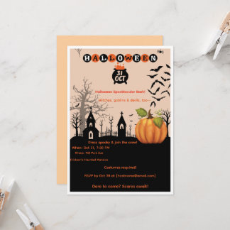 Halloween Skräckfestfirande Inbjudningar