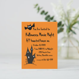 Halloween Skräckfilm Kväll Inbjudan Postkort