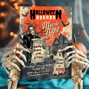 Halloween-skräckfilmen Nattrekreation Poster Inbjudningar