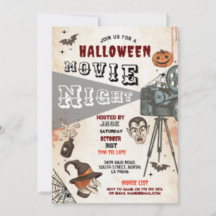 Halloween-skräckfilmen Night Film Vampires Scary Inbjudningar