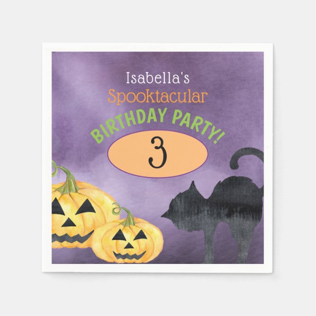 Halloween Skräckfylld Födelsedagsfest Pappersservett (Framsidan)