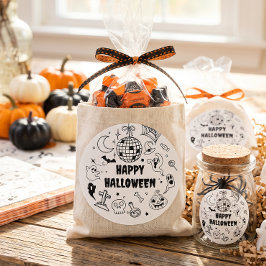 Halloween Skräckfylld Kostym Barn Kalas Runt Klistermärke