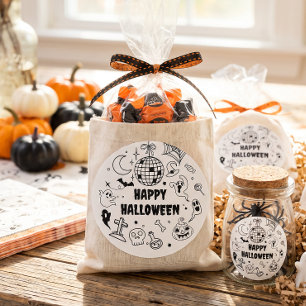 Halloween Skräckfylld Kostym Barn Kalas Runt Klistermärke