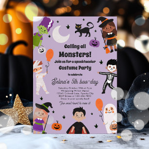 Halloween Skräckfylld Kostym Födelsedagsfest Inbjudningar