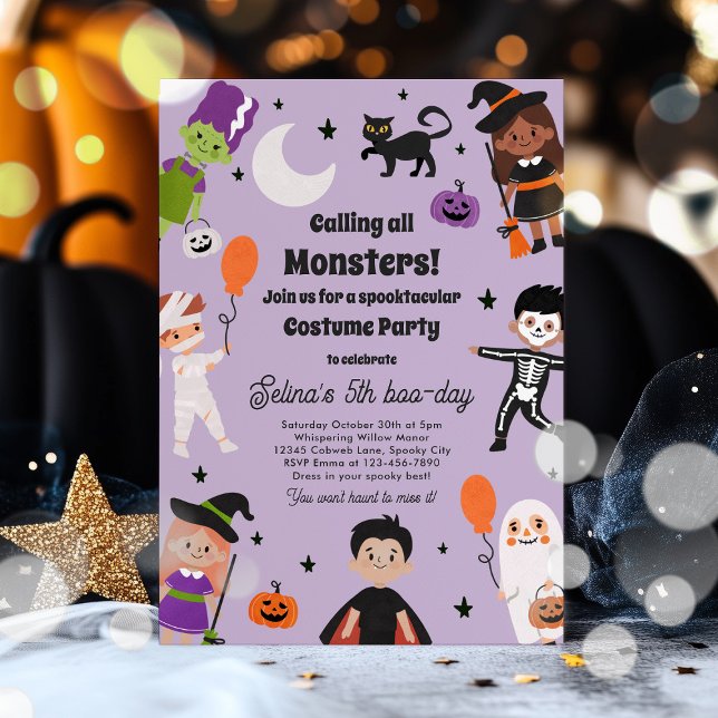Halloween Skräckfylld Kostym Födelsedagsfest Inbjudningar (Skapare uppladdad)