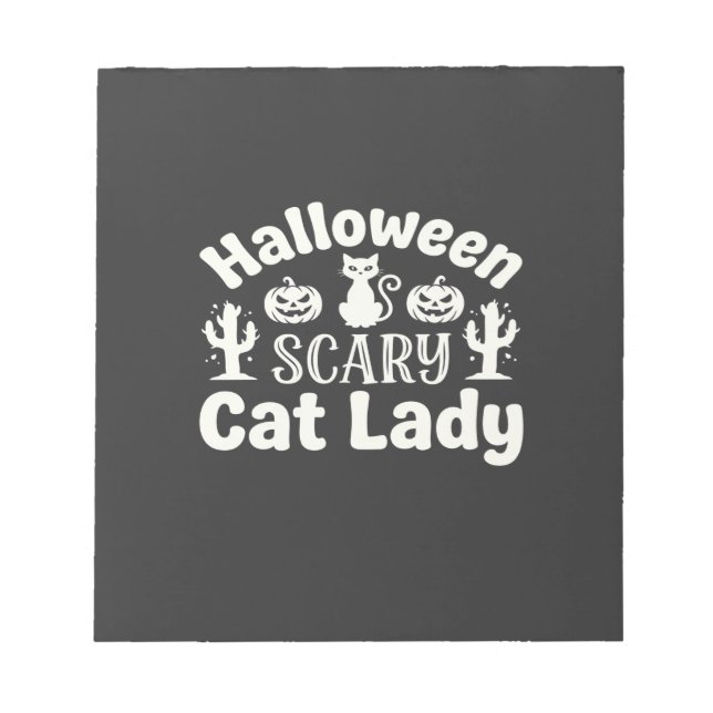 Halloween Skräckig kattdam_1 Anteckningsblock (Framsida)