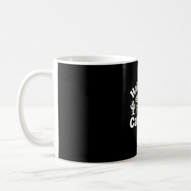 Halloween Skräckig kattdam_1 Kaffemugg (Vänster)
