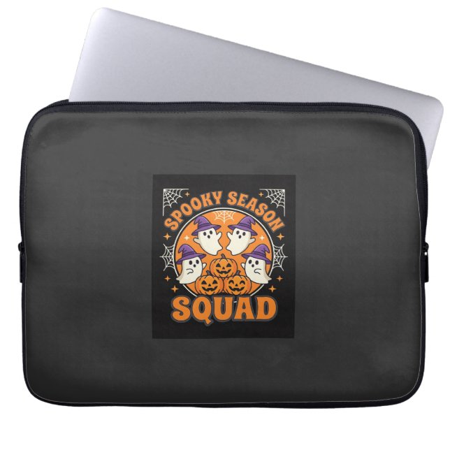 Halloween Skräckig Säsong Squad Spök Pumpor Design Laptop Fodral (Framsidan)