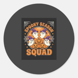 Halloween Skräckig Säsong Squad Spökpumpa Design Runt Klistermärke