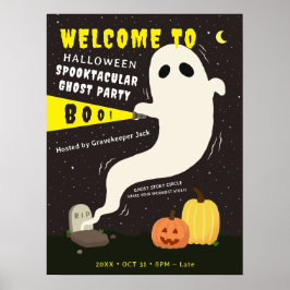 Halloween Skräckinjagande Spökfest Välkommen Poster
