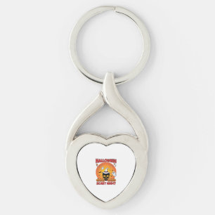 Halloween Skräcknatt Skalle Häxa Hatt Pumpa Spöke Twisted Heart Silverfärgad Nyckelring