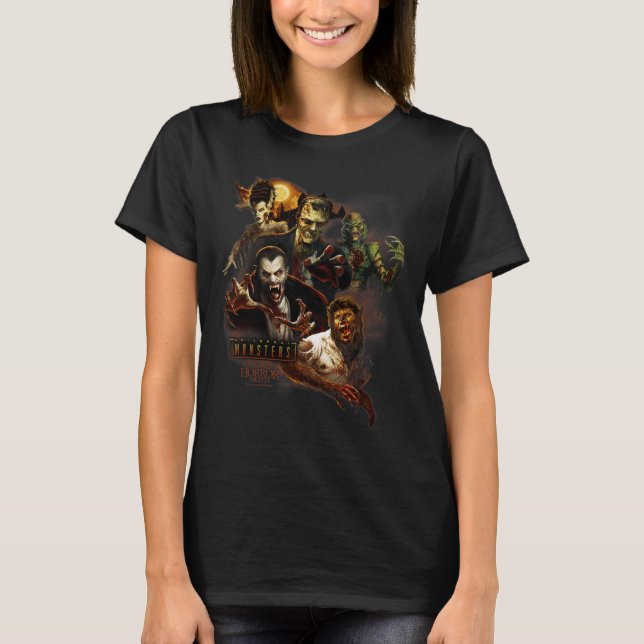 Halloween-skräcknattarna HHN Universal Monsters T Shirt (Framsida)