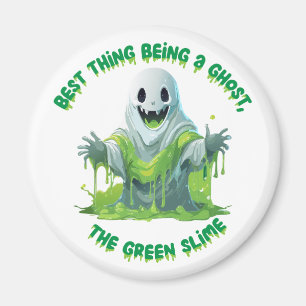 Halloween Skräckslig Spöke Täckt Med Grön Slem Magnet