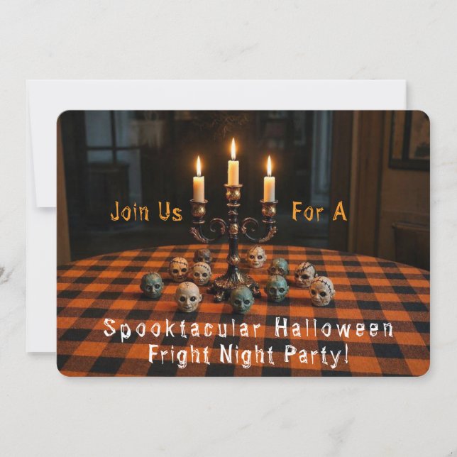 HALLOWEEN SKRÄCKSPETTACEL INBJUDNINGAR (Framsida)