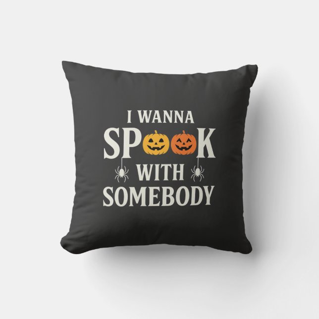 Halloween Skräm Någon Pumpa Spindel SVG Kudde (Framsida)