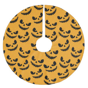 Halloween: skrämmande ansikte, vintage stil. julgransmatta borstad polyester