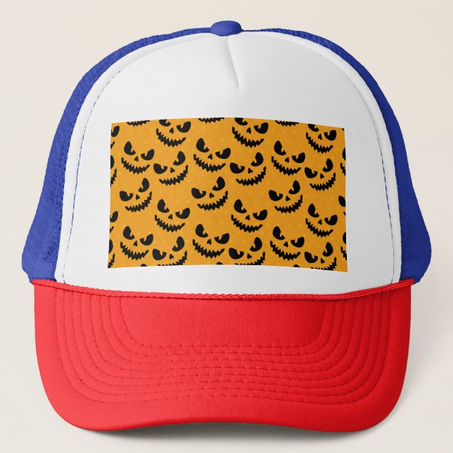 Halloween: skrämmande ansikte, vintage stil. keps (Framsida)