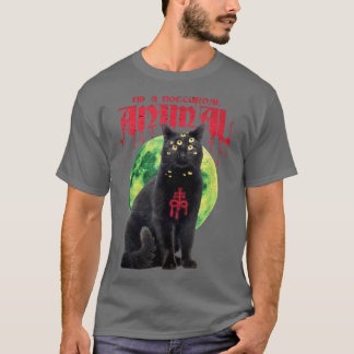 Halloween skrämmande Cat Horror Halloween måne nat T Shirt