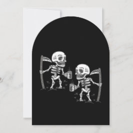 halloween skrämmande grim-baksida skelettkaffe inbjudningar