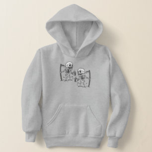 halloween skrämmande grim-baksida skelettkaffe t shirt
