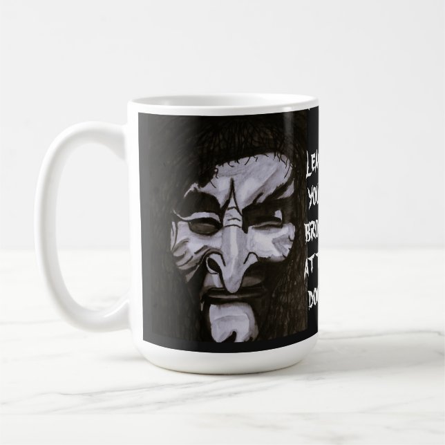 HALLoween SKRÄMMANDE HÄXA HUMOR  Kaffemugg (Vänster)