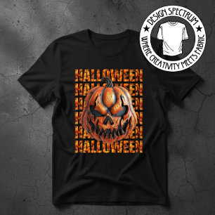Halloween skrämmande pumpa t shirt
