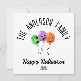 Halloween skrämmande pumpaballonger med personligt julkort