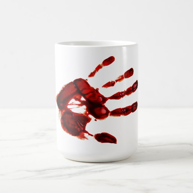 Halloween skrämmande röda hand (stil nr 2) kaffemugg (Center)