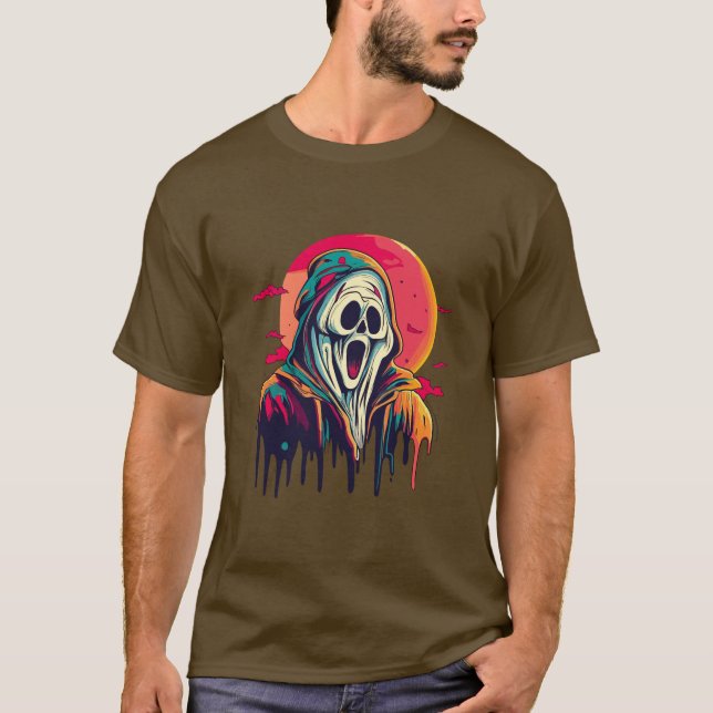 Halloween-skrämmande spöke t shirt (Framsida)