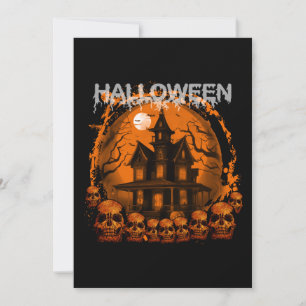 HALLOWEEN SKRÄMMANDE SPÖKHUS DÖDSSKALLAR INBJUDNINGAR