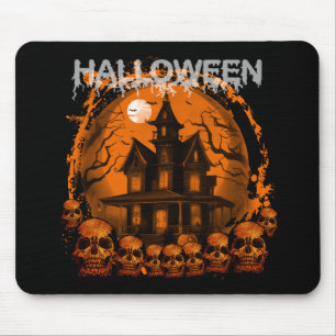 HALLoween SKRÄMMANDE SPÖKHUS DÖDSSKALLAR Musmatta