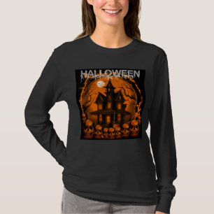 HALLoween SKRÄMMANDE SPÖKHUS DÖDSSKALLAR T Shirt