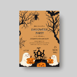 Halloween, skrämmande, unik barn-födelsedagsinbjud inbjudningar