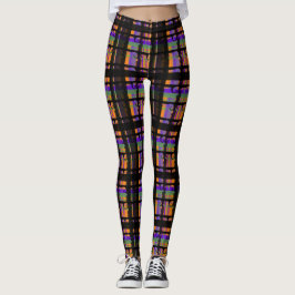 Halloween Skrämmande Virvel Plaid Leggings